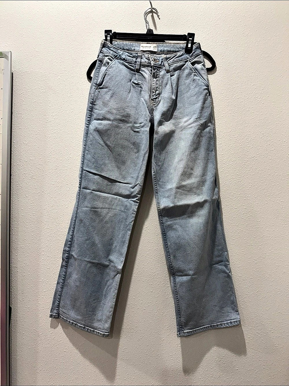 Abercrombie Kids High Rise Wide Leg Girls Size 15/16 Blue Jeans Like New